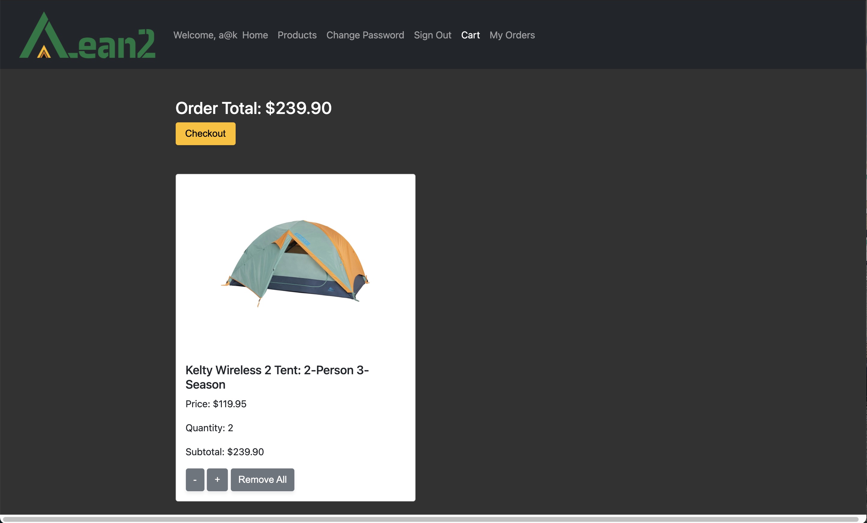 Screenshot of Lean2 Landing Page